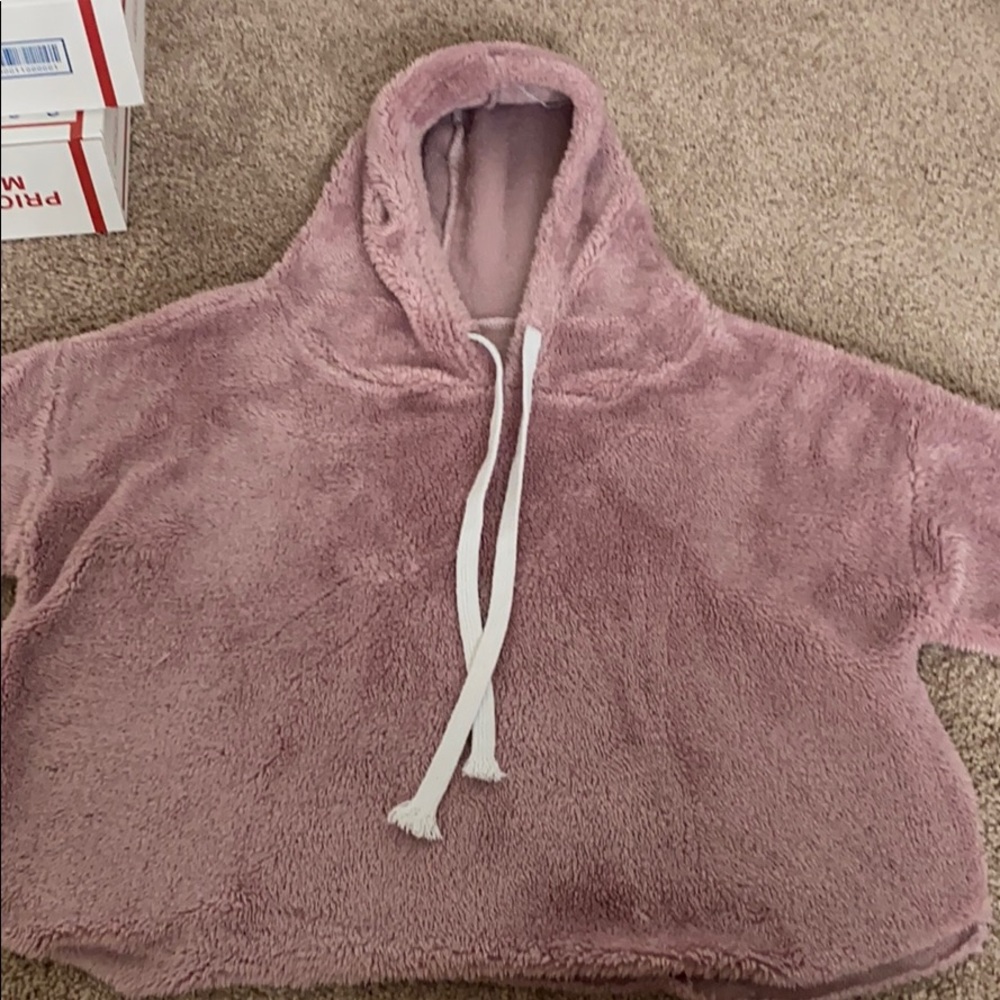 Pink furry hoodie